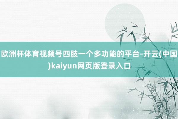 欧洲杯体育视频号四肢一个多功能的平台-开云(中国)kaiyun网页版登录入口