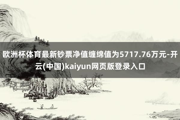欧洲杯体育最新钞票净值缠绵值为5717.76万元-开云(中国)kaiyun网页版登录入口