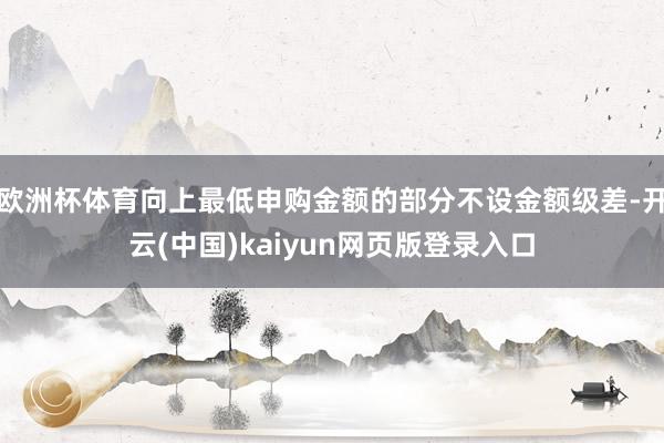 欧洲杯体育向上最低申购金额的部分不设金额级差-开云(中国)kaiyun网页版登录入口