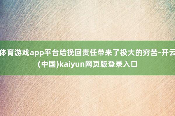体育游戏app平台给挽回责任带来了极大的穷苦-开云(中国)kaiyun网页版登录入口