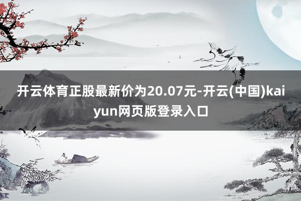 开云体育正股最新价为20.07元-开云(中国)kaiyun网页版登录入口