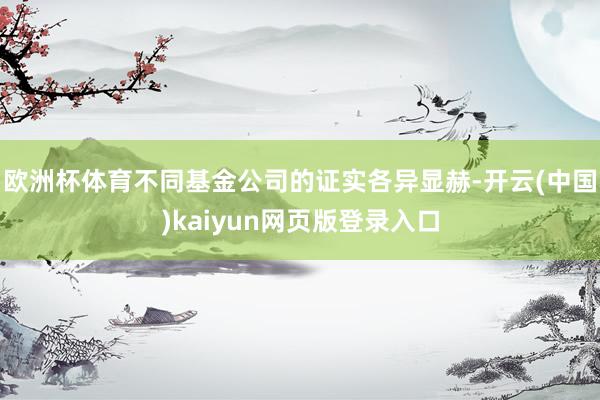 欧洲杯体育不同基金公司的证实各异显赫-开云(中国)kaiyun网页版登录入口