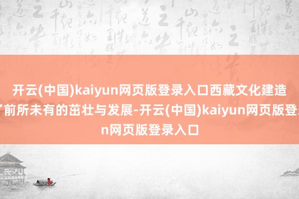 开云(中国)kaiyun网页版登录入口西藏文化建造兑现了前所未有的茁壮与发展-开云(中国)kaiyun网页版登录入口