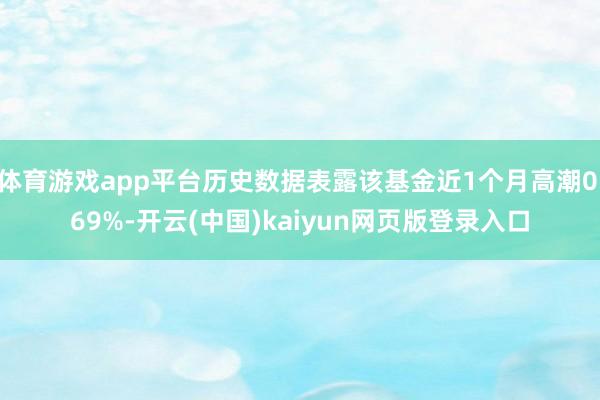 体育游戏app平台历史数据表露该基金近1个月高潮0.69%-开云(中国)kaiyun网页版登录入口