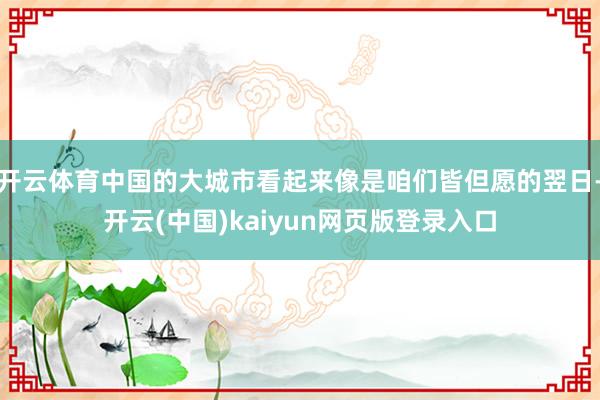开云体育中国的大城市看起来像是咱们皆但愿的翌日-开云(中国)kaiyun网页版登录入口