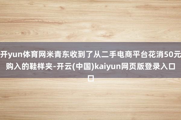 开yun体育网米青东收到了从二手电商平台花消50元购入的鞋样夹-开云(中国)kaiyun网页版登录入口