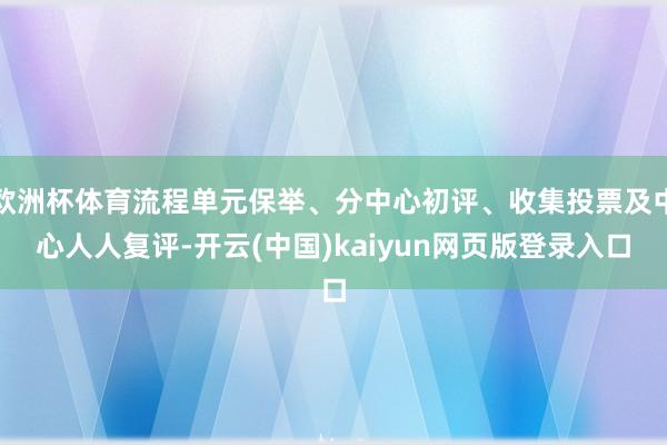 欧洲杯体育流程单元保举、分中心初评、收集投票及中心人人复评-开云(中国)kaiyun网页版登录入口