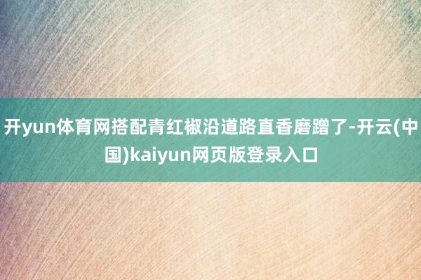 开yun体育网搭配青红椒沿道路直香磨蹭了-开云(中国)kaiyun网页版登录入口