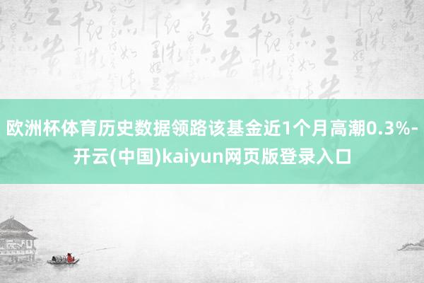 欧洲杯体育历史数据领路该基金近1个月高潮0.3%-开云(中国)kaiyun网页版登录入口