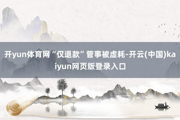 开yun体育网“仅退款”管事被虚耗-开云(中国)kaiyun网页版登录入口