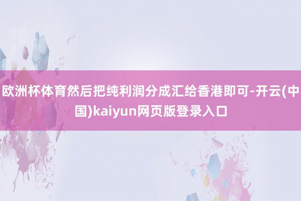 欧洲杯体育然后把纯利润分成汇给香港即可-开云(中国)kaiyun网页版登录入口