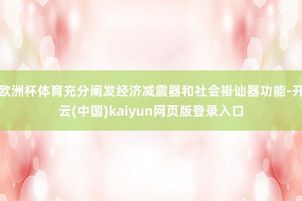 欧洲杯体育充分阐发经济减震器和社会褂讪器功能-开云(中国)kaiyun网页版登录入口