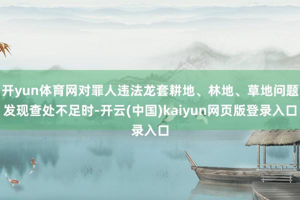 开yun体育网对罪人违法龙套耕地、林地、草地问题发现查处不足时-开云(中国)kaiyun网页版登录入口