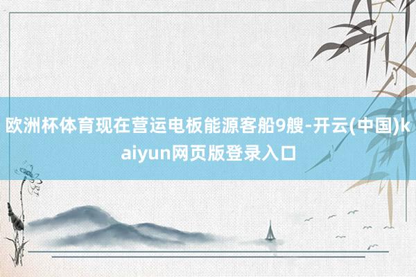 欧洲杯体育现在营运电板能源客船9艘-开云(中国)kaiyun网页版登录入口